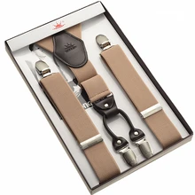 4 зажимы Подвески подтяжки хаки кожаные подтяжки с бесплатной доставкой