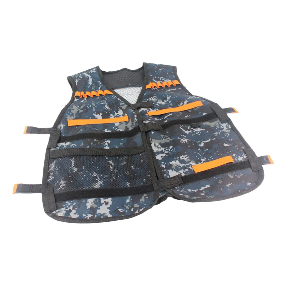 Outdoor Horse Riding Vest Security Guard Children Kids Black Tactical Vest Jacket Waistcoat Tool Holder Toy Clip Darts