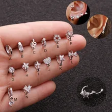 Feelgood 10 шт./лот крошечное кольцо в ухо с Cz цветок крест сердце лук маленький Tragus Rook спиральные украшения для пирсинга ювелирные изделия оптом