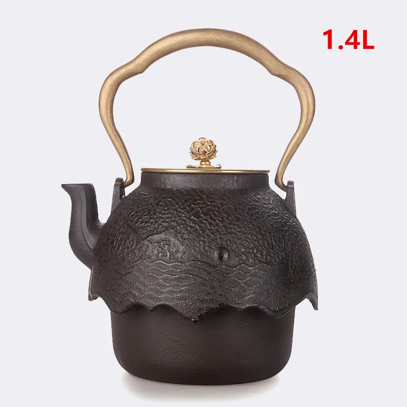 

Cast Iron Tea Pot Set Japanese Teapot Tetsubin Kettle Drinkware KungFu Tools Tea Kettle 1.4L Teaware-Y0091