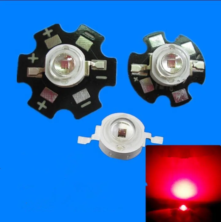 

3W Red LED Plant Grow Light Beads with aluminum base plate 650nm 660nm 100PCS