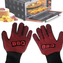 Перчатки безопасности L 35 см 350 градусов высокая температура микроволновая печь духовка, барбекю изоляция анти-скальдинг Защита от царапин перчатки 1 шт
