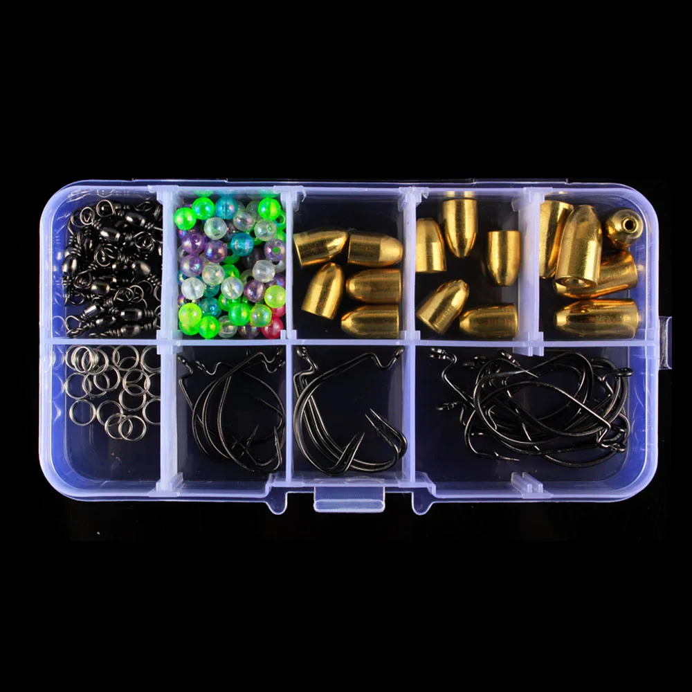 

115pcs Carolina Fishing Set lure Set Freshwater Fishing Set Bullet Copper Connector Fishing Fishing Accessories