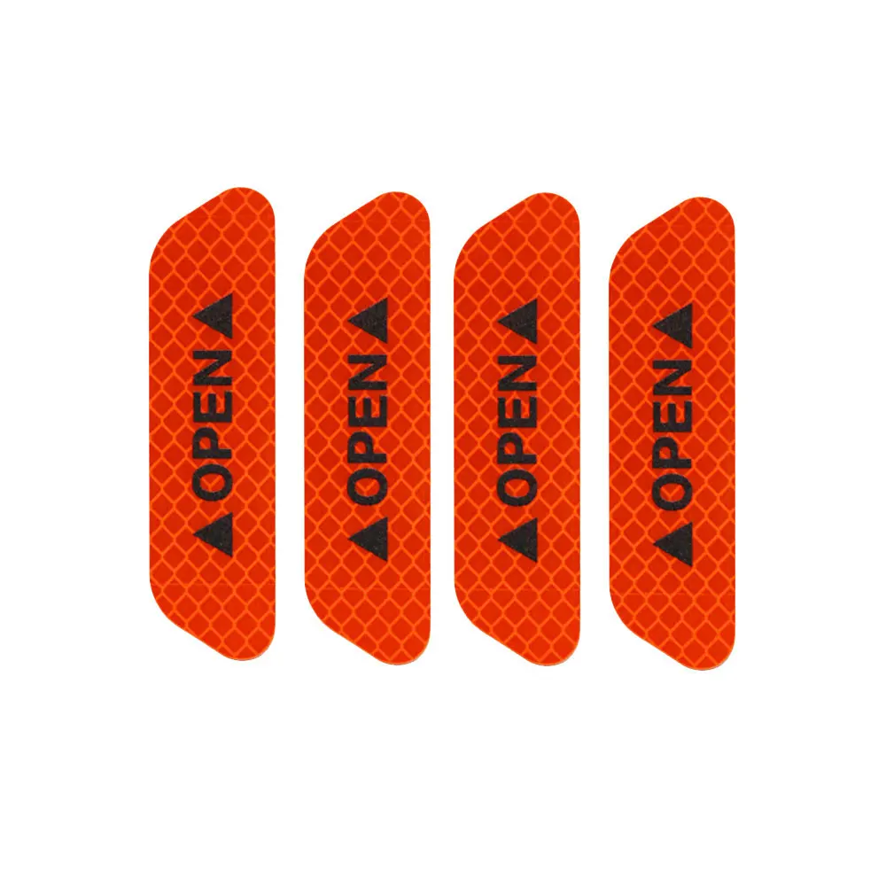 

4Pcs/Set Safety Reflective Tape Open Sign Warning Mark Car Door Stickers Accessory