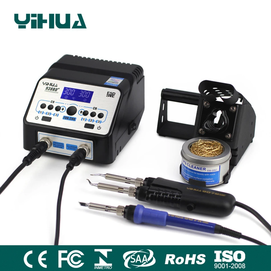 

Yihua 938BD+ electric tweezers welding table two in one forceps lead-free solder high power soldering station