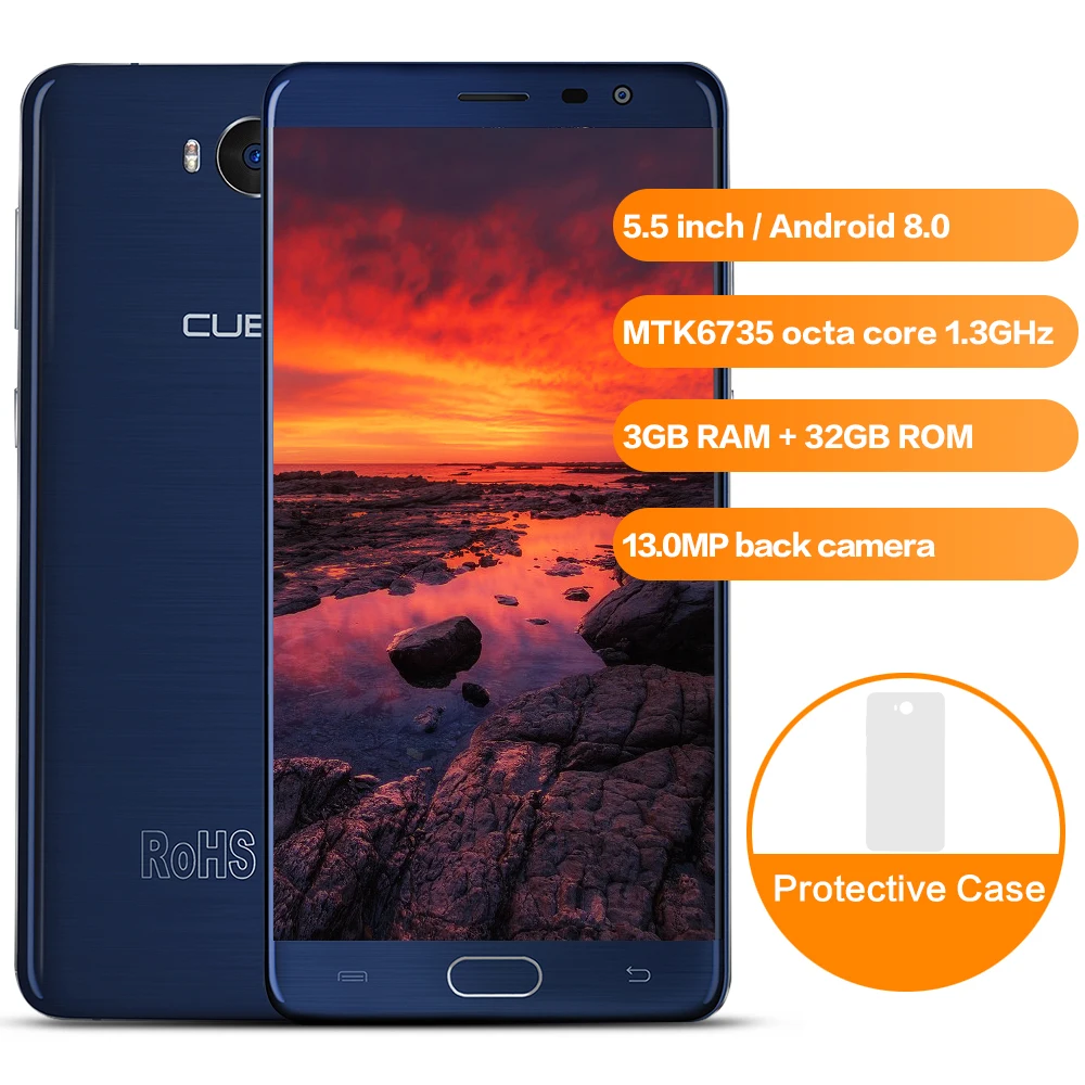 Смартфон CUBOT A5 4G 5 дюймов MTK6735 Восьмиядерный 3 ГБ ОЗУ 32 Гб ПЗУ 13мп задняя камера
