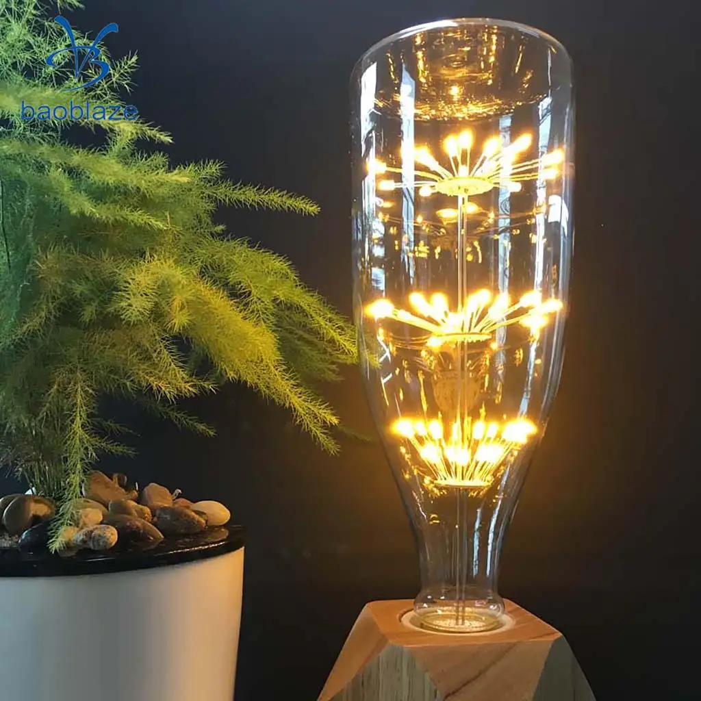 Vintage Light Bulb Tungsten Filament Amber Clear Glass 3Watts 220V E27 Base