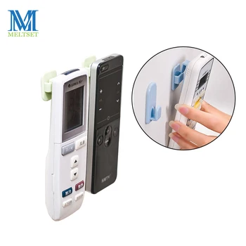 

2 Pairs/(4 pcs) Remote Control Rack Wall Mounted Plastic Shelves TV Remote Control Organizer Storage Holder Hooks Kitchen Tools