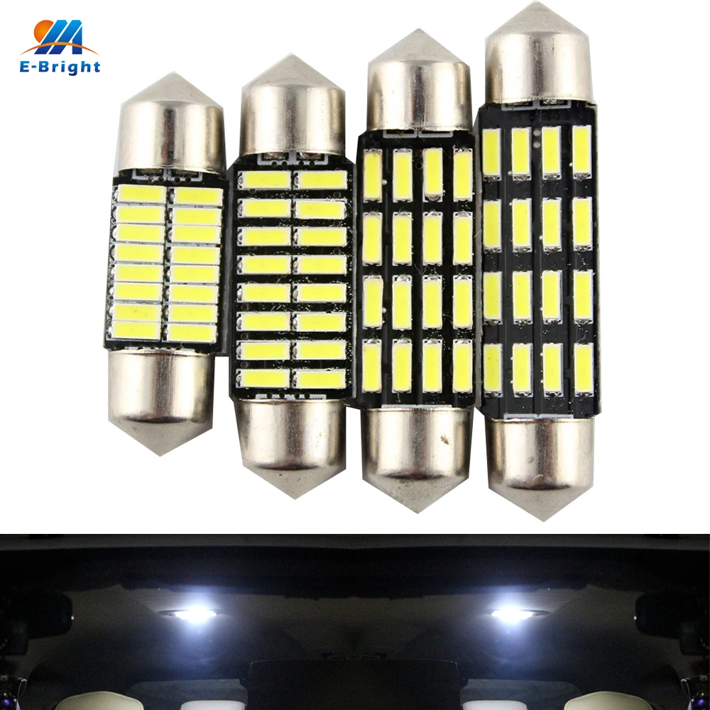 YM E-Bright 100 шт. C5W Led 4014 16 SMD светодиодов Внутреннее освещение 31 мм 36 39 41 гирлянда