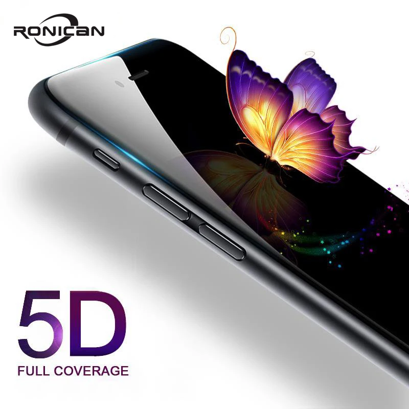 5D закаленное стекло на iphone 7 8 Plus Защита экрана для iPhone 6 6s с полным покрытием