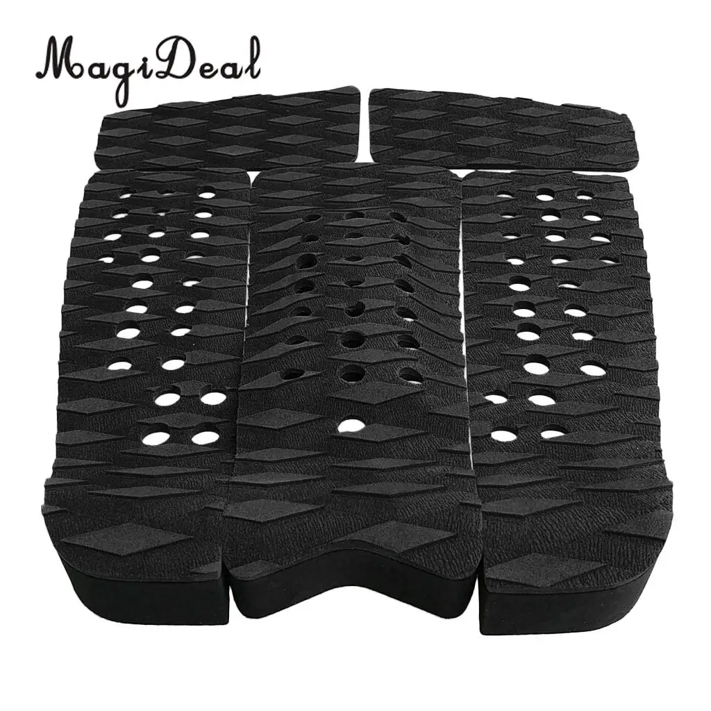 MagiDeal 5 Pieces Non Slip Diamond Grooved EVA Surfboard Traction Deck Grip Tail Pad Surfing Kiteboard Skimboard Accessories