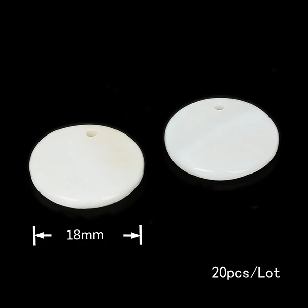 20 шт./10 шт. диаметр 5-25 мм, натуральный пресноводный белый круглый камень с покрытием в виде ракушки, бусины ручной работы, аксессуары для ювелирных изделий, фурнитура - Цвет: 18mm 20pcs