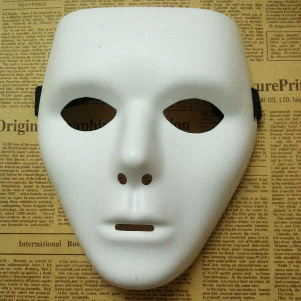 10pcs/lot New type jabbawockeez mask dance PVC pure white mask
