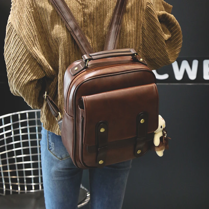 Женский рюкзак, Женский брендовый рюкзак, кожаный рюкзак в стиле колледжа, школьные рюкзаки, винтажный школьный рюкзак для студентов, ретро рюкзак