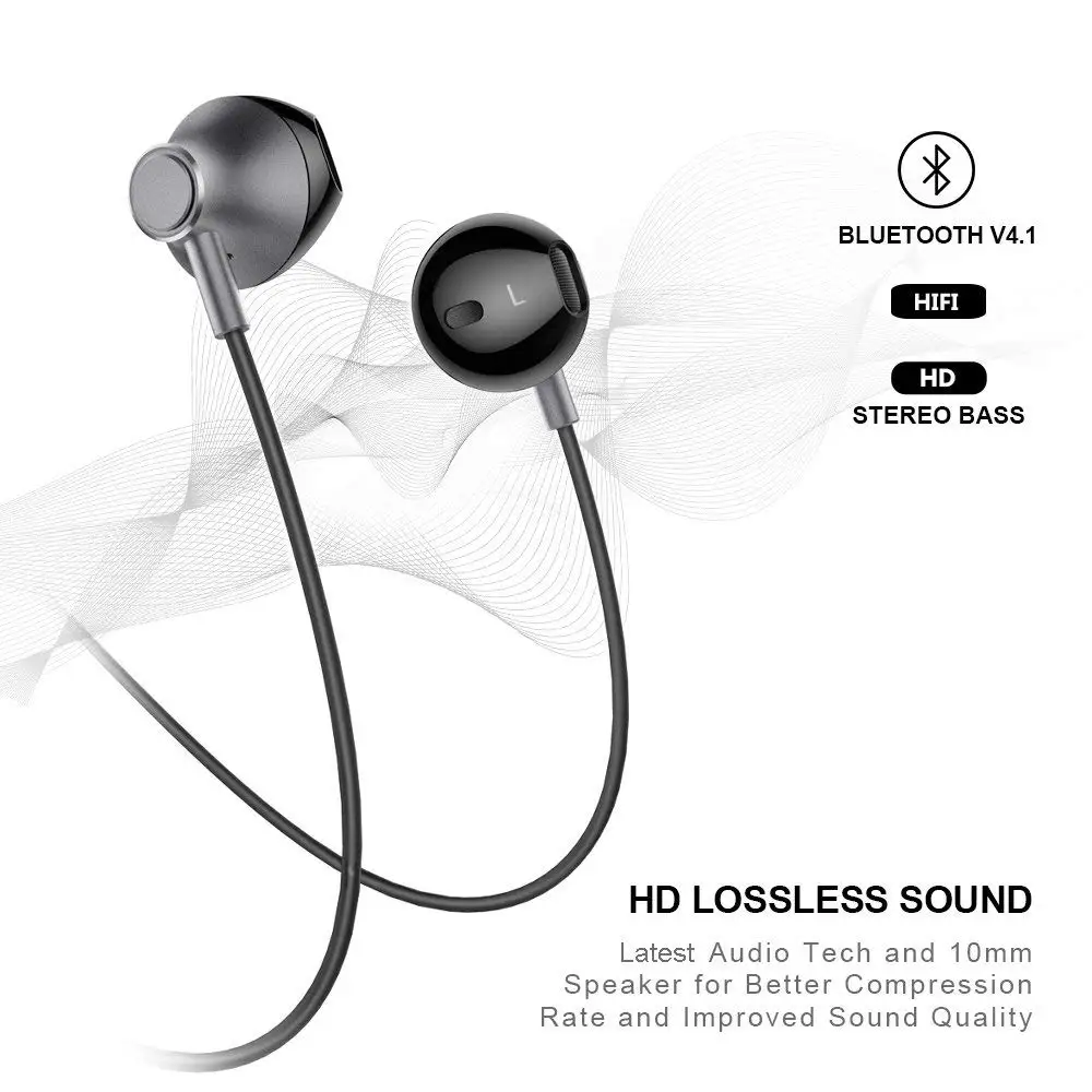 New Bluetooth Headphones Wireless Earphones Support 2 Device Waterproof Headphone Sports Earphone Bass Stereo With Mic For phone