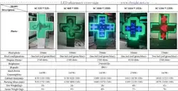 Led Аптечная вывеска-крест экран p16 один цвет зеленый 1024x1024mm double side больницы крест