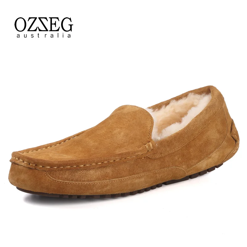 

Warm Fur Men Shoes Genuine Leather Flat Loafers Winter Casual Shoes Comfort Driving Moccasins Top Quality Man Shoe Slip on Brand