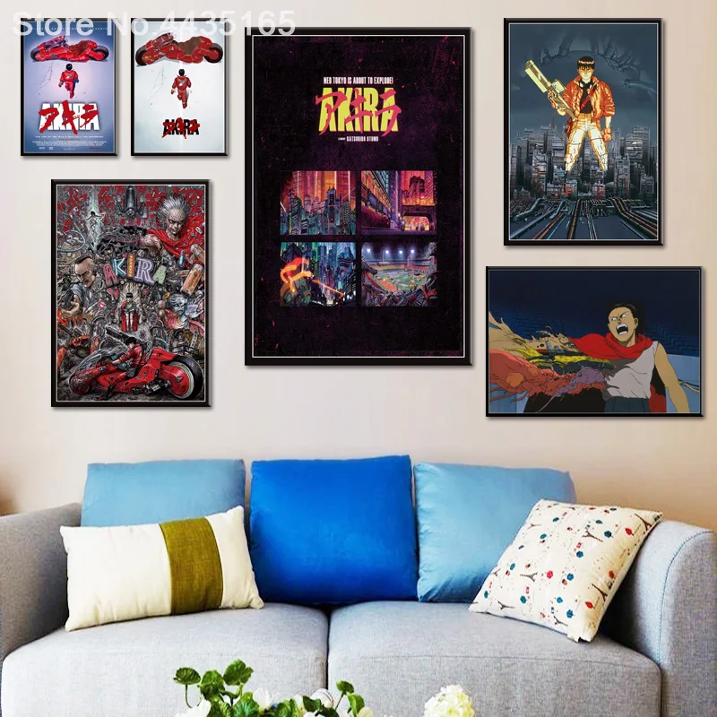 Акира плакат красные бои Аниме Кино Искусство Настенная картина холст живопись для гостиной украшение дома плакаты и принты