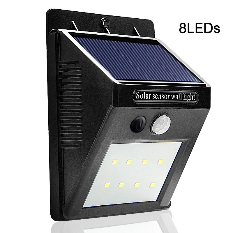 Goodland светодиодный светильник на солнечной батарее, наружная Солнечная лампа с датчиком движения, на солнечной батарее, водонепроницаемый светильник для украшения сада, настенный светильник - Испускаемый цвет: 8 LEDs
