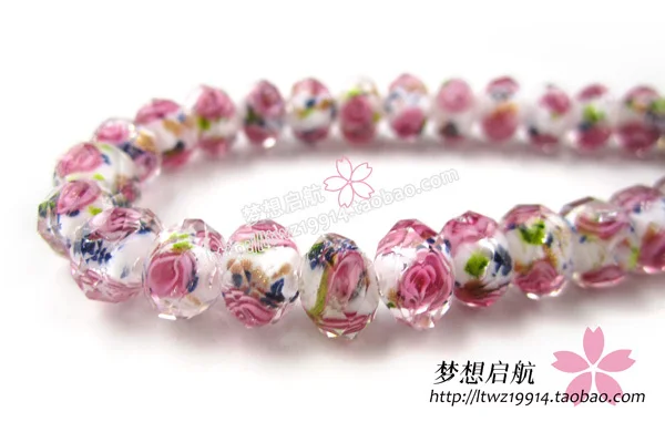 10 шт./лот) 8*6 мм граненые стеклянные бусины Rondelle Lampwork для изготовления ювелирных изделий - Цвет: COL 9