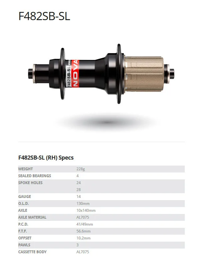 Novatec F482SB-SL Specs