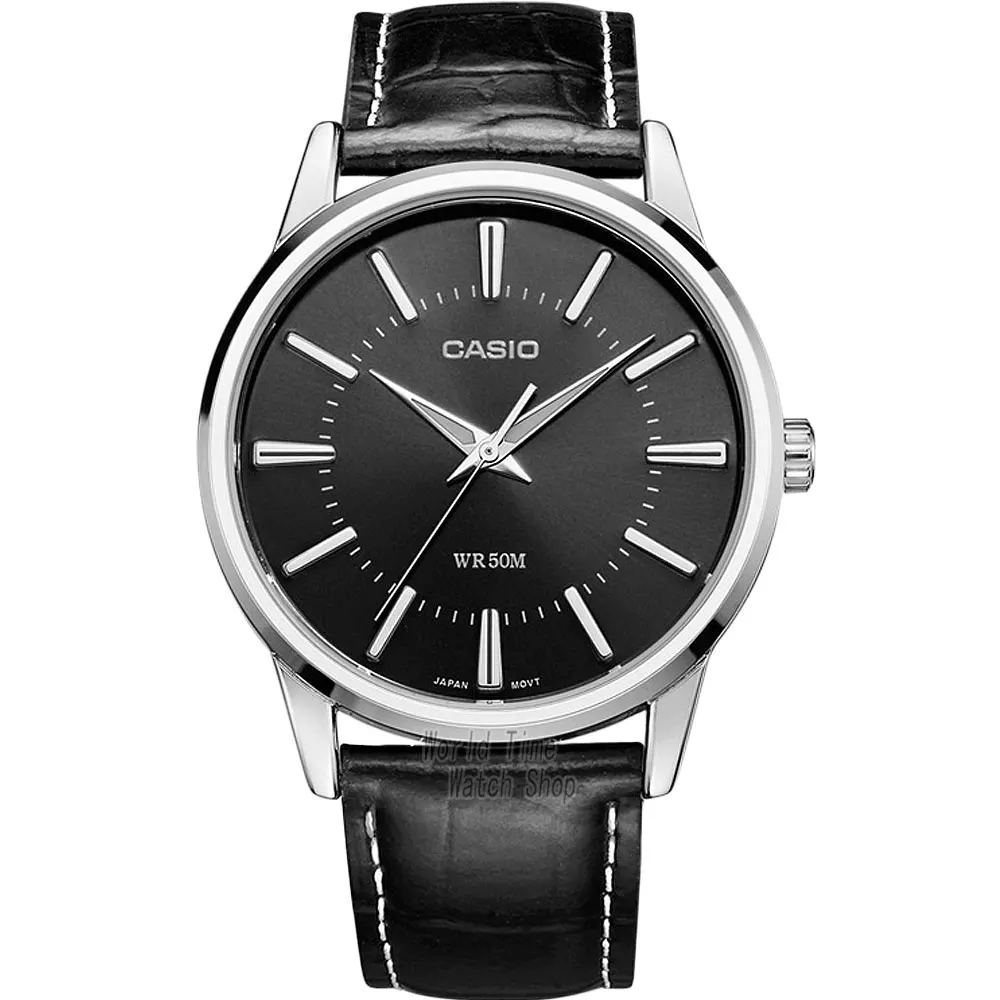 Мужские часы Casio лучший бренд класса люкс комплект кварцевые часы военные 50м Водонепроницаемые мужские часы моды Спортивные наручные часы простые Светящиеся мужские часы relogio masculino reloj hombre erkek kol saat - Цвет: MTP1303L1A-1
