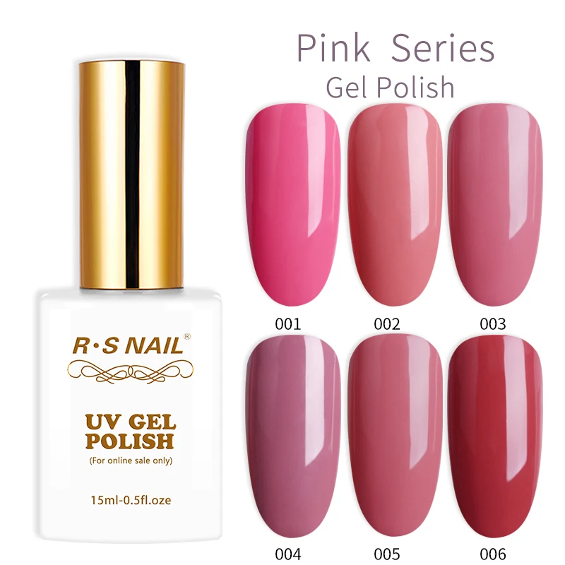 

RS Nail 15ml gel nail polish set uv led nail gel varnish pink color series gel lacquer vernis semi permanant nail polish set