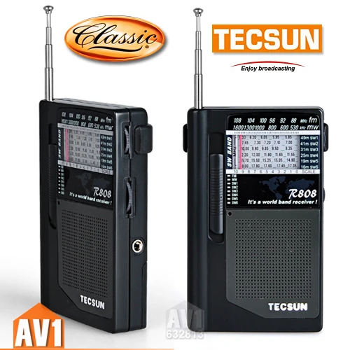 Tecsun World Radio R-808 FM/MW/SW Full Band Mini Radio Portable Size s494 