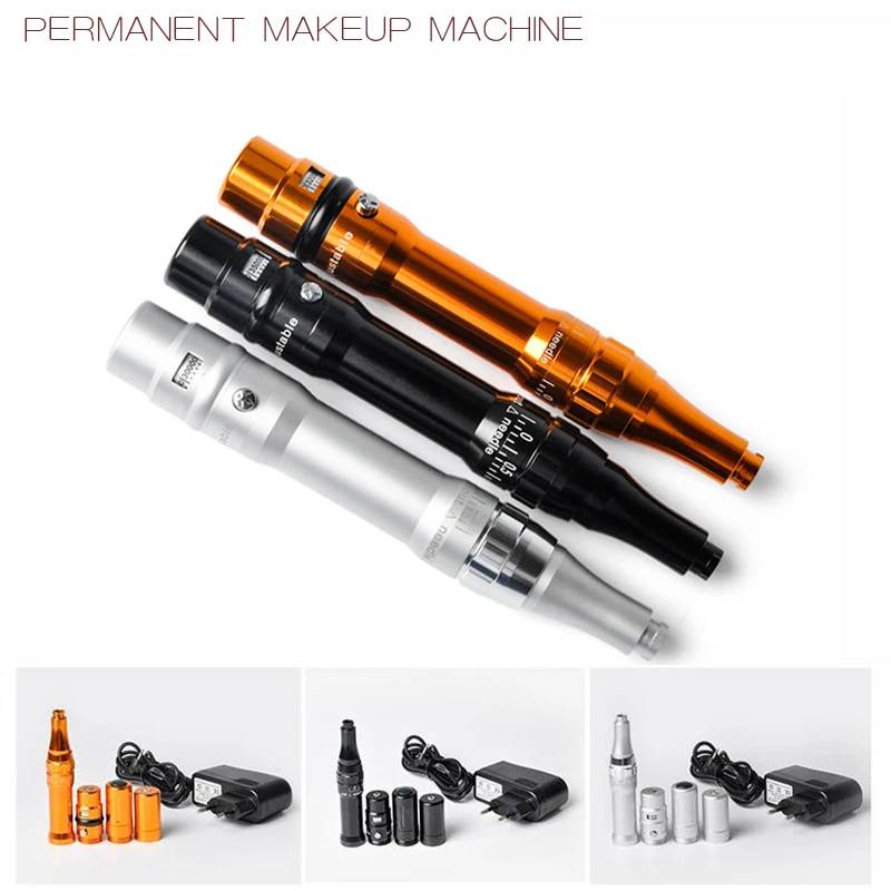 

Electric permanent makeup machine kit rotary swiss tattoo gun pen eyebrow/MTS tattoo machine device set with 5pcs micro needles