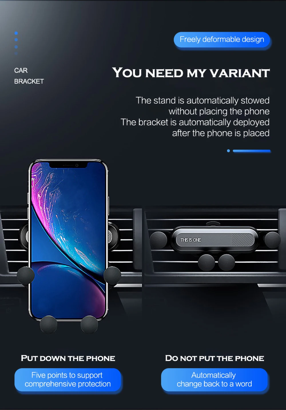 Универсальный Автомобильный держатель для телефона для iphone huawei samsung android Gravity Air Vent Автомобильный держатель для мобильного телефона авто-захват