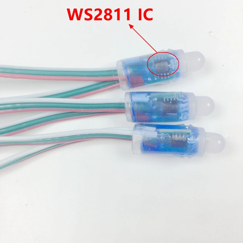 1000 шт. 12 мм WS2811 1903 IC полноцветный пиксельный светодиодный модуль света DC 5 В вход