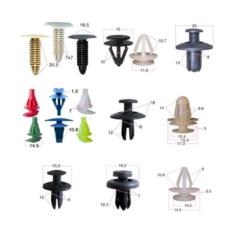Universal Auto Body Trim Moulding Clips Plastic Push Retainer Pin Rivet