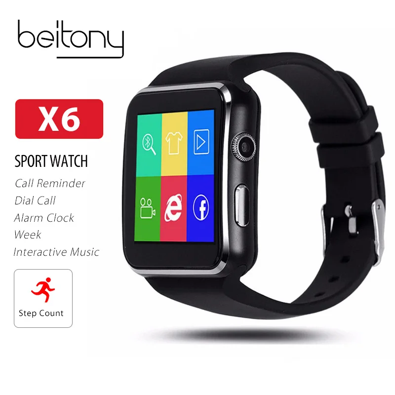 

Uwatch Smart Watch Bluetooth Smartwatch Fitness Tracker Bracelet Sync Message for iPhone Android With Camera Support SIM Card