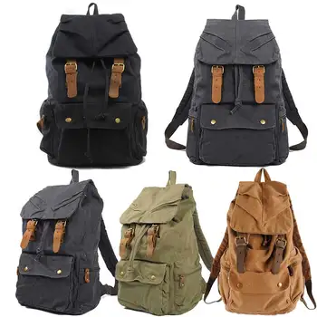 

2019 Vintage Men Women Unisex Casual Canvas Backpack Schoolbag Travelling Bag AGD FA$B Women bag