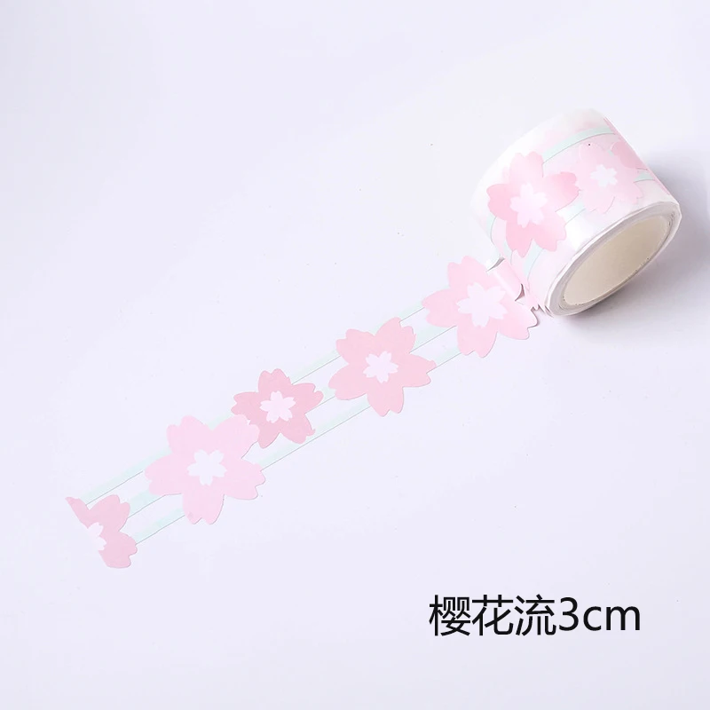 cute Japanese style washi tape Creative freshness sakura album Hollowing out DIY decoration stickers masking tapes - Цвет: 3