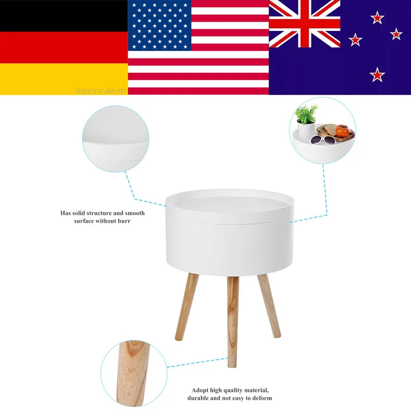 Small round table storage house sofa side table simple ...