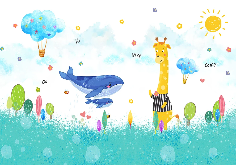 Custom 3d wallpaper Nordic minimalist children's room background custom wall painting - silk waterproof material Custom 3d wallpaper Nordic minimalist children's room background custom wall painting - silk waterproof material