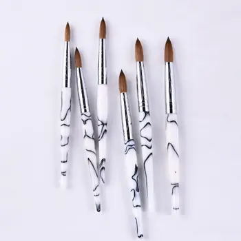 Kolinsky Nail Tool Acrylic Powder Brush Manicure Metal Handle Round size10 12 14 osaka acrylic nail kolinsky brush 14