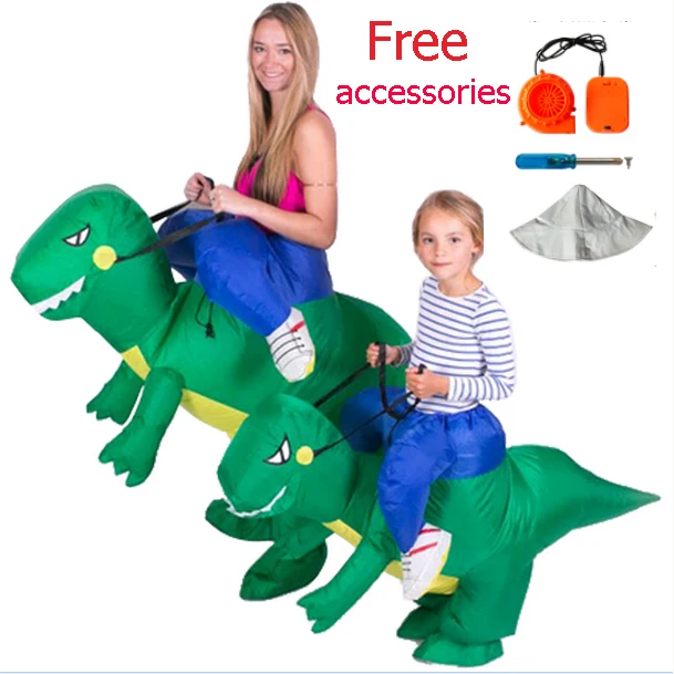 

New Dragon T-Rex Dino Rider Purim Carnival Halloween Christmas Party Costumes Adult Kids Fan Inflatable Dinosaur Costume