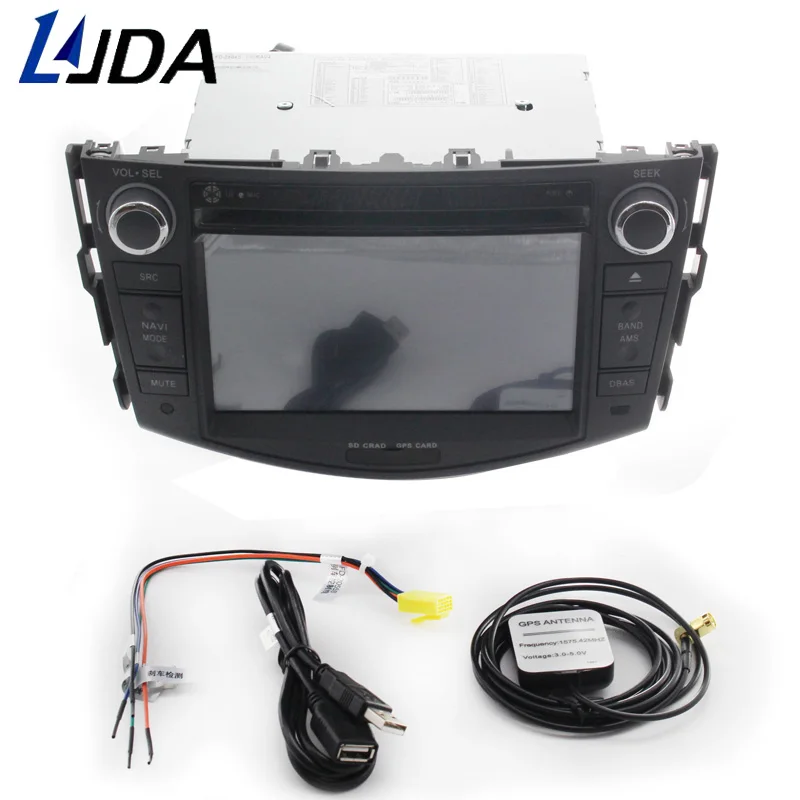 Discount LJDA 2 DIN 7 Inch car dvd player for Toyota RAV4 Rav 4 2007-2011 in dash 1080P gps navigation Radio Stereo Canbus Free Maps RDS 5