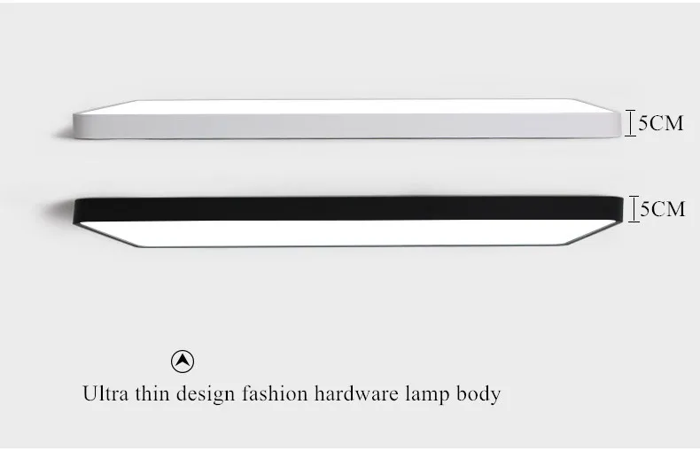 Минималистичные прямоугольные современные светодиодные потолочные лампы для гостиной ультра-тонкие черные/белые люстры потолочные светильники