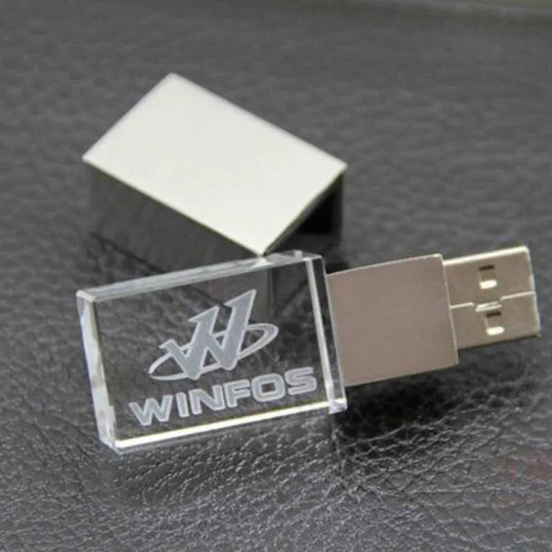 Кристальный usb 2,0 флэш-накопитель с металлической головкой usb накопитель Пользовательский логотип карта памяти 4 ГБ 8 ГБ 16 ГБ 32 ГБ флэш-диск более 10 шт. бесплатный логотип