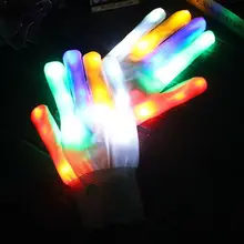 Радужные мигающие перчатки светодиодный свет сценическое представление красочный палец освещение белая Волшебная Перчатка для вечерние танцы