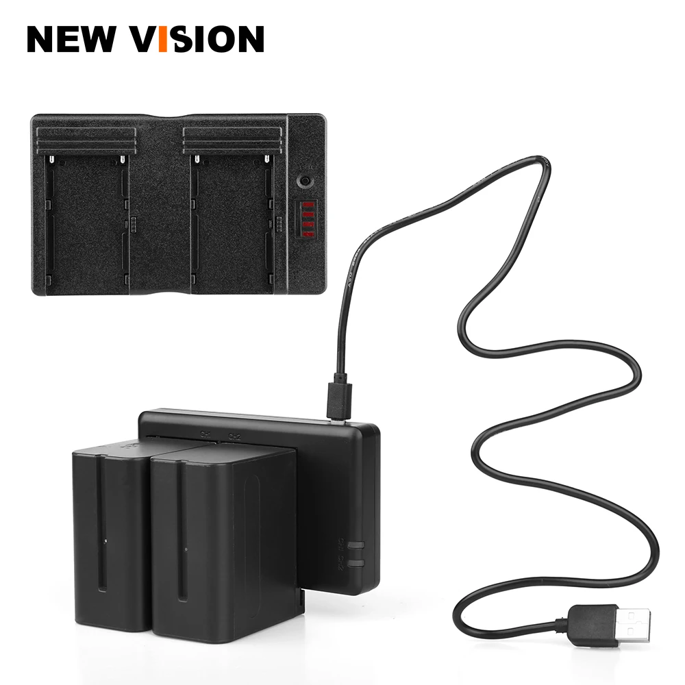 

V Mount Battery Adapter Plate Setting Fuse + 2PCS NP-F970 Battery + Charger Converting to V Type Battery LED Light Broadcast