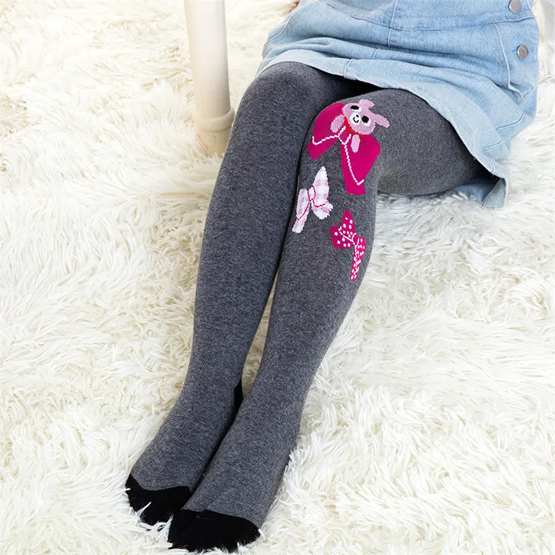 

Spring Autumn Baby Girls Tights Cartoon Bee Pattern Stockings Knitted Cotton Child Pantyhose Patchwork Kids Warm Tights For 3-9