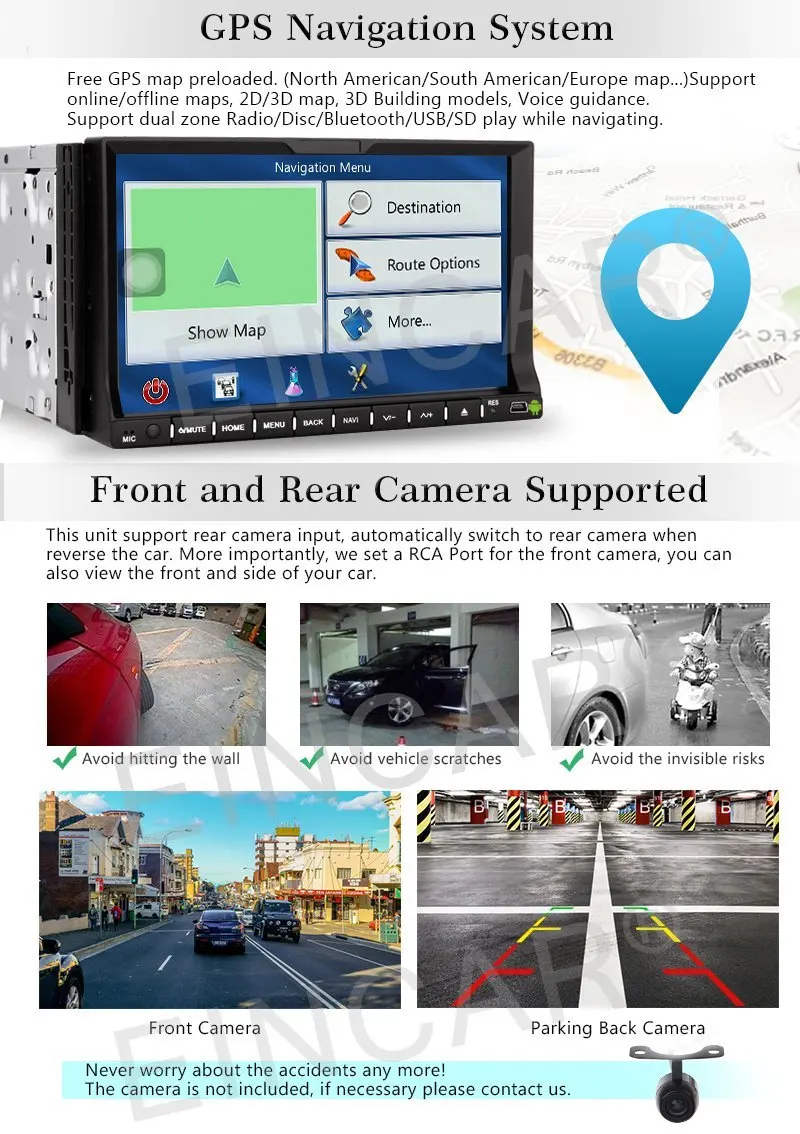 2Din 7 &quotAndroid 6 0 автомобильный стерео dvd плеер Встроенный AM/FM Bluetooth gps навигация