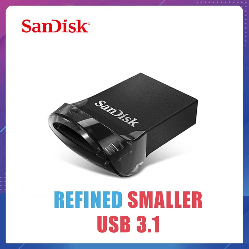 SanDisk Fit USB флеш-накопитель 128 Гб 64 Гб CZ430 16 Гб mini USB 3,1 флеш-накопитель U Stick Флэшка высокоскоростная USB 3,0 USB Stick 32 Гб