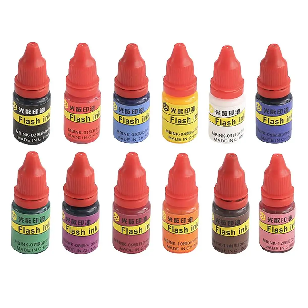 

1pc Photosensitive Ink Seal Stamp Printing Oil Dye Refill Ink Planner Scrapbooking Silicone Stamp Diary Card Making Diy Supplies