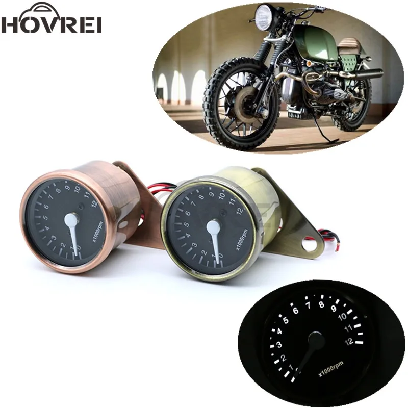 

Universal 12V retro Motorcycle LED Digital Speedometer Backlight 12K RPM Gauges Cluster Tachometer Odometer Instrument Assembly