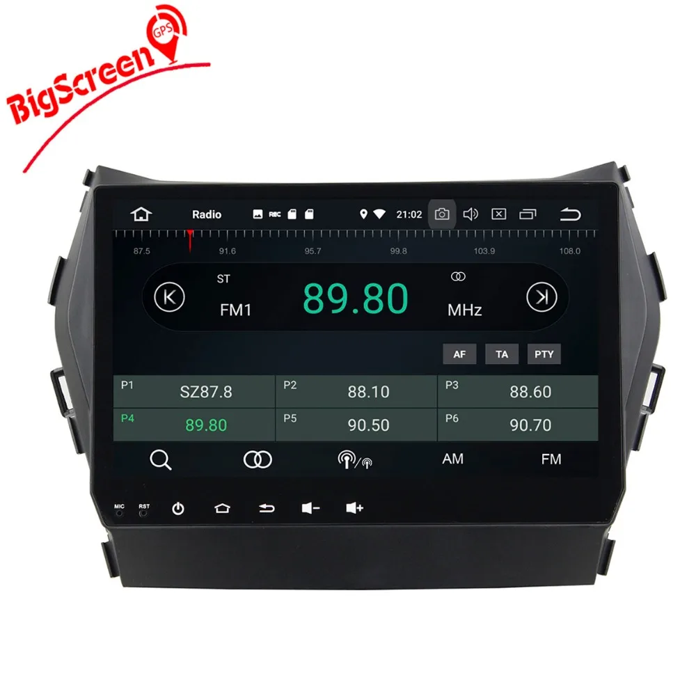 Best Bigscreen Android 8.0 car DVD octa Core 4GB RAM 32GB rom multimedia player for hyundai IX45 santa fe 2014+ gps stereo head units 2